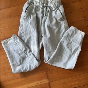 Zara sage green/  Gray Elastic Waist jeans